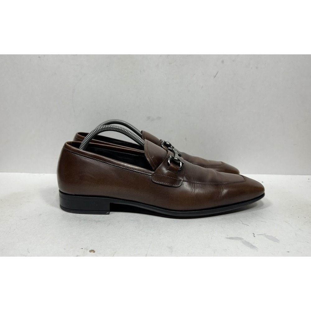 Salvatore Ferragamo Brown Leather Horse Bit Loafers Shoes Men's Size 8.5 D